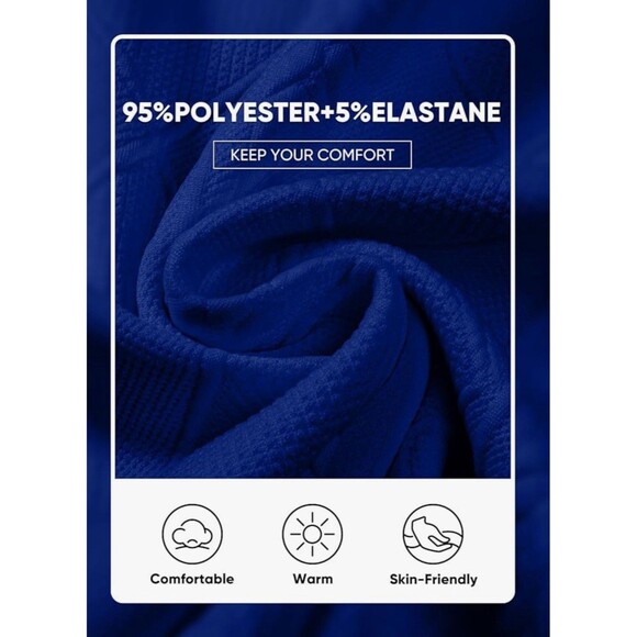 JMIERR Men Casual Long Sleeve Shirt Crew Neck Collar Pullover Sweatshirt XL blue - Picture 5 of 14